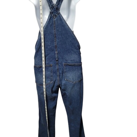 Celebrity Pink Overalls Denim Distressed Adjustable Straps Small Blue Bib Pocket - Picture 5 of 16